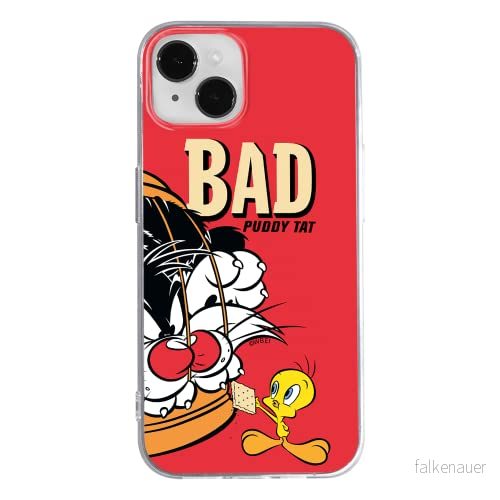 ERT GROUP mobiltelefonfodral för Apple Iphone 14 originalt och officiellt licensierat Looney Tunes mönster Sylvester & Tweety 003 anpassad till formen på mobiltelefonen, fodral tillverkad av TPU plast 5905131891570