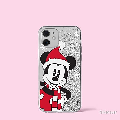 ERT GROUP mobiltelefonfodral för Apple Iphone 12/12 PRO originalt och officiellt licensierat Disney mönster Mickey 039 Vit anpassad till formen på mobiltelefonen, med glitter overflow effekt 5903040376539