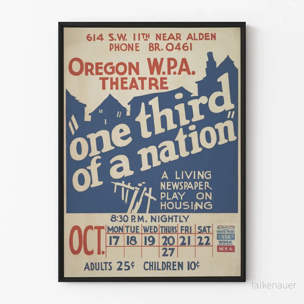 Vintageposter 'One Third of a Nation' - Väggdekoration Teater WPA Oregon