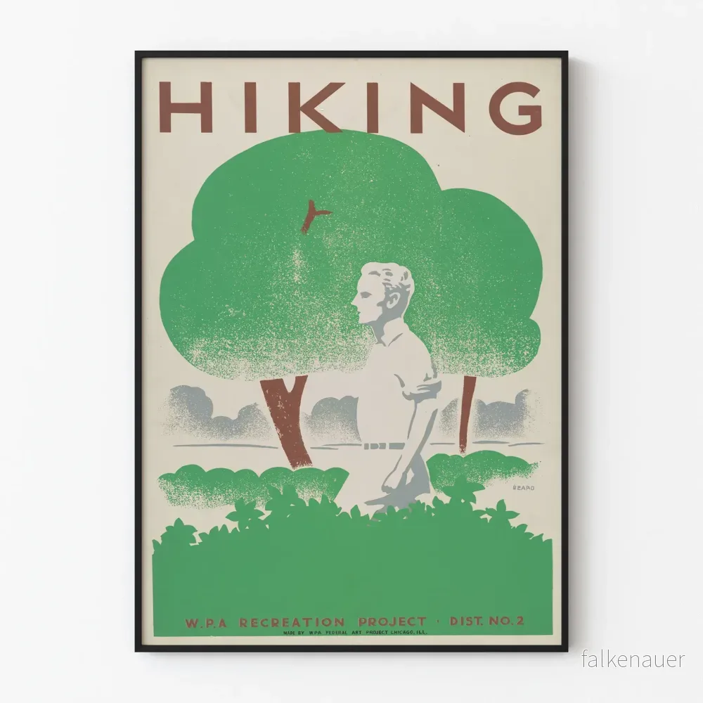 Vintage vandringsposter - Natur- och vandringsväggdekoration