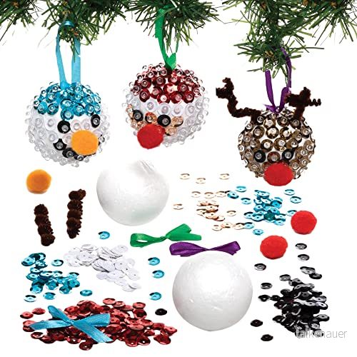 Baker Ross Kit med julgranskulor, 3 pack, gör din egen juldekoration, hantverkskit (FC101) 5051174124981