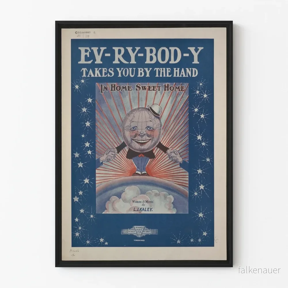 Retro dekorativ poster 'Ev-ry-Bod-Y Takes You By The Hand' Hem ljuva Hem