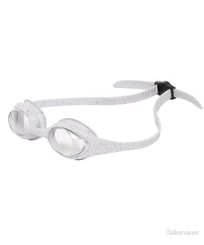 ARENA Unisex spindel barn simglasögon för pojkar och flickor i åldrarna 2 till 5, anti dimma icke spegellins, lätt att använda rem inget läckande glasögon, klar/grå 3468336926376