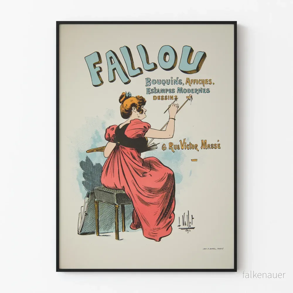 Vintageaffisch Fallou konstnärlig väggdekoration