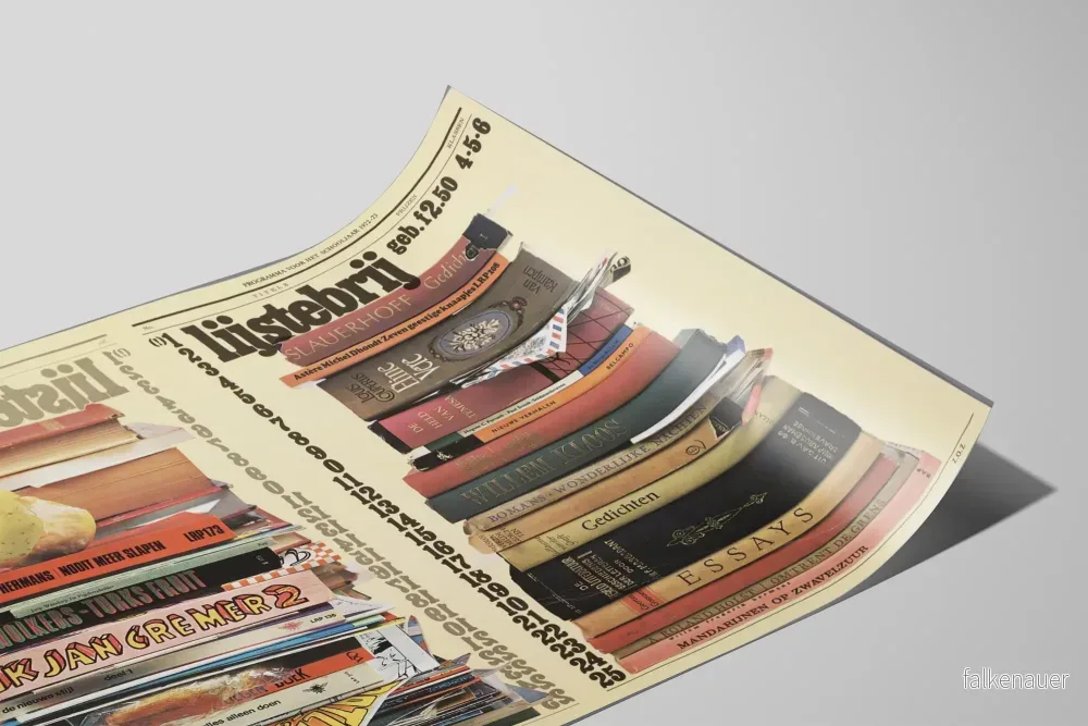 Vintageaffisch Staplade boklistor Väggdekoration Artem Legrand - Bild 2