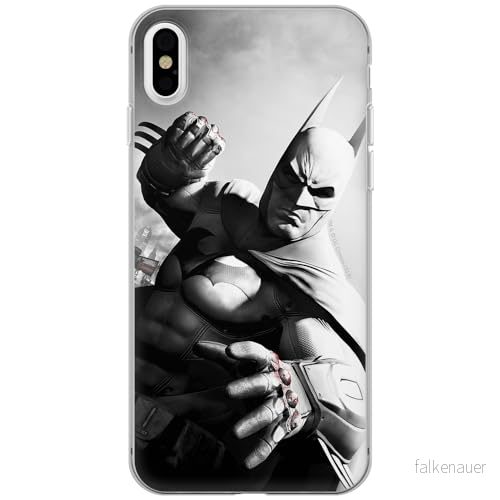 ERT GROUP mobiltelefonfodral för Apple Iphone XS Max originalt och officiellt licensierat DC mönster Batman 019 Vit optimalt anpassad till formen på mobiltelefonen, fodral tillverkad av TPU plast 5902980054866