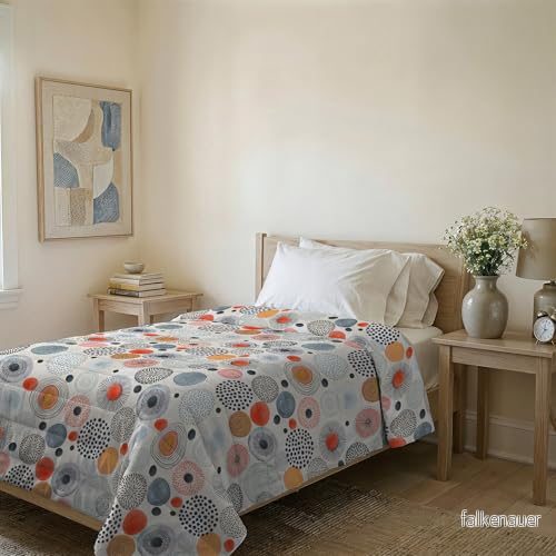 BASIC Tryckt sommartäcke, mikrofiber, Acquerello, 160x240cm 8058575151209