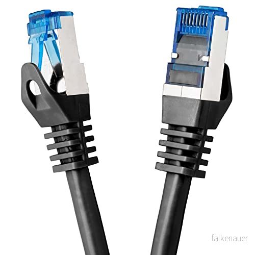 BIGtec 3 m CAT.7 patchkabel nätverkskabel Gigabit Patch DSL LAN Ethernet kabel svart kopparkabel dubbel skärmad (RJ45 kontakt Cat 7 S/FTP PIMF) 4051687006935