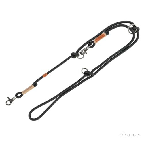 TRIXIE hundkoppel BE NORDIC V koppel S M, 200 cm ø 0,8 i svart/sand justerbart med nordisk charm för små till medelstora hundar 17225 4053032663343