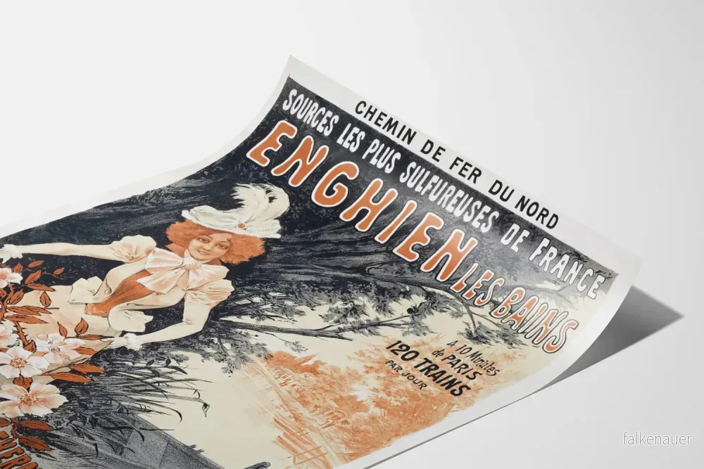 Vintageposter Enghien-les-Bains Källor med Svaveldoftande Dekoration på Vägg - Bild 3