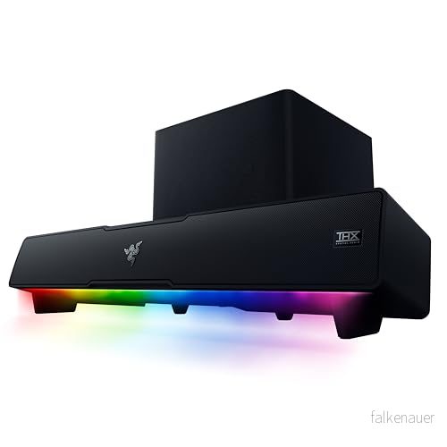 Razer Leviathan V2 PC Gaming Soundbar med Subwoofer (PC och flera drivrutiner, THX Spatial Audio, Bluetooth 5.2, RGB Chroma, Compact Form Factor) Svart 8886419379041