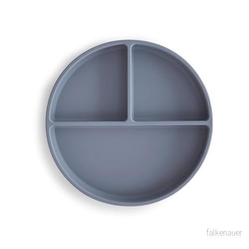 Mushie Silikontallrik med Sugkopp Halkfri Baby Indelad Tallrik för Bebisar och Småbarn Material: Livsmedelsgodkänd Silikon Diskmaskin Mikrovågssäker Tradewinds 810052464299