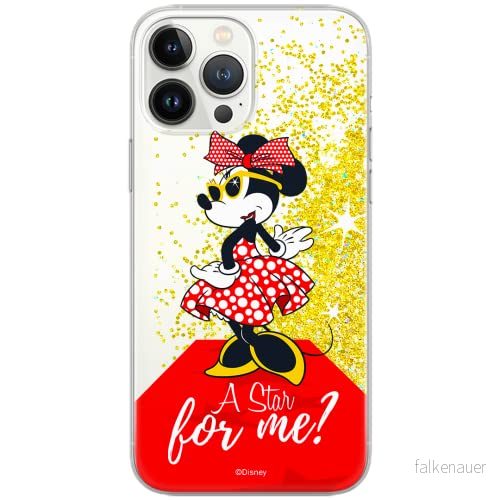 ERT GROUP mobiltelefonfodral för Apple Iphone 13 originalt och officiellt licensierat Disney mönster Minnie 044 Vit optimalt anpassad till formen på mobiltelefonen, med glitter overflow effekt 5904805764684