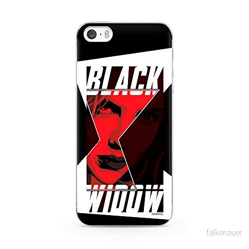 ERT GROUP mobiltelefonfodral för Apple Iphone 5/5S/SE originalt och officiellt licensierat Marvel mönster Black Widow 012 Vit anpassad till formen på mobiltelefonen, fodral tillverkad av TPU plast 5903537668888