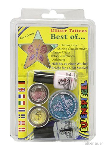 Eulenspiegel 730515 Glittertatueringsset bäst, glitterset, karneval, temafest, halloween 4028362730515