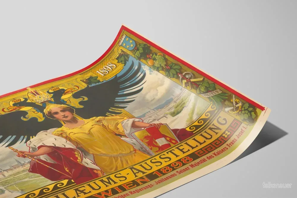 Vintageposter jubileumsutställning Wien 1898 historisk väggdekoration - Bild 2