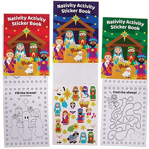 Baker Ross FX289 Ungar Nativity Aktivitet Klistermärke Böcker 8 Bit Packa 5063067003129