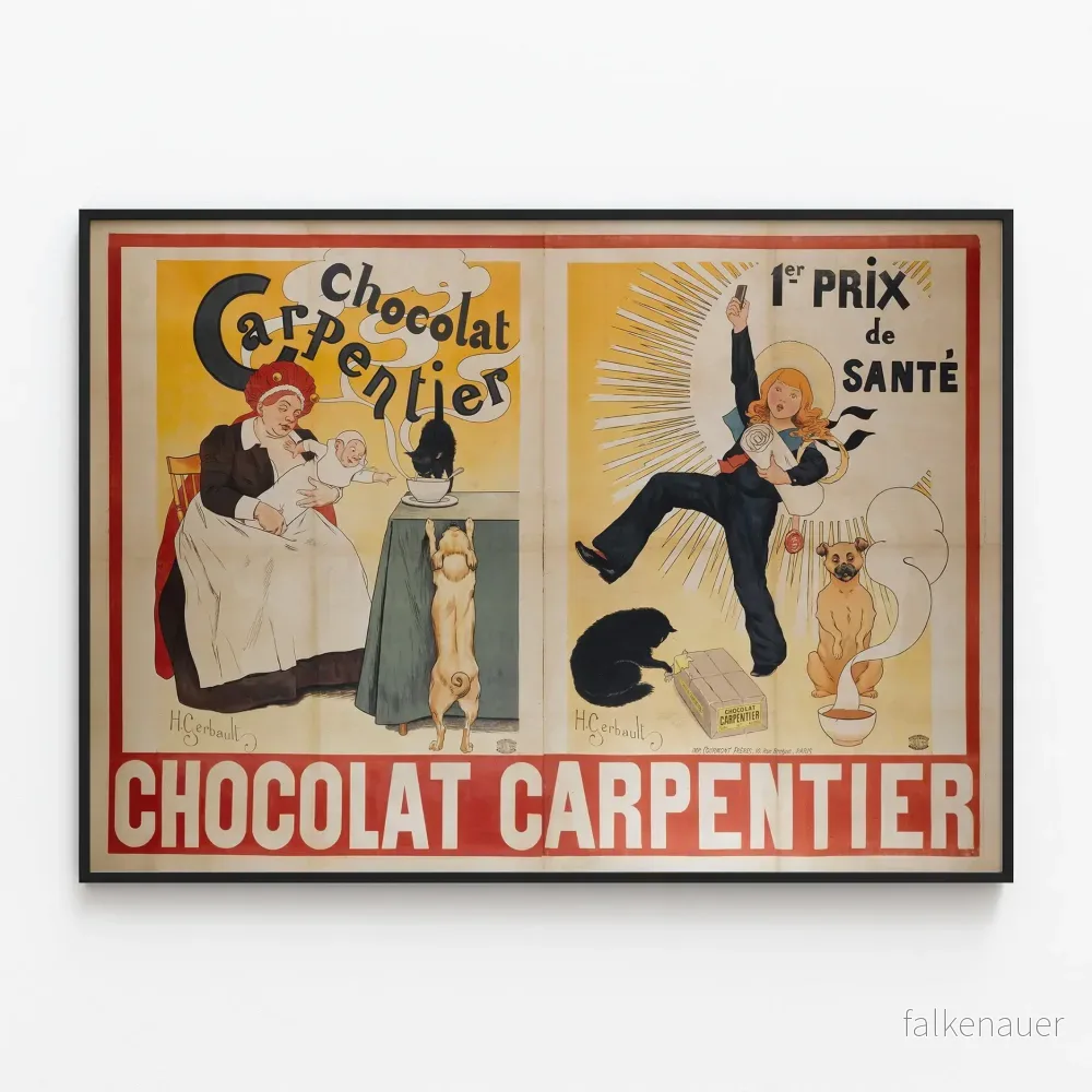 Vintageposter Chocolat Carpentier 1:a priset för hälsa