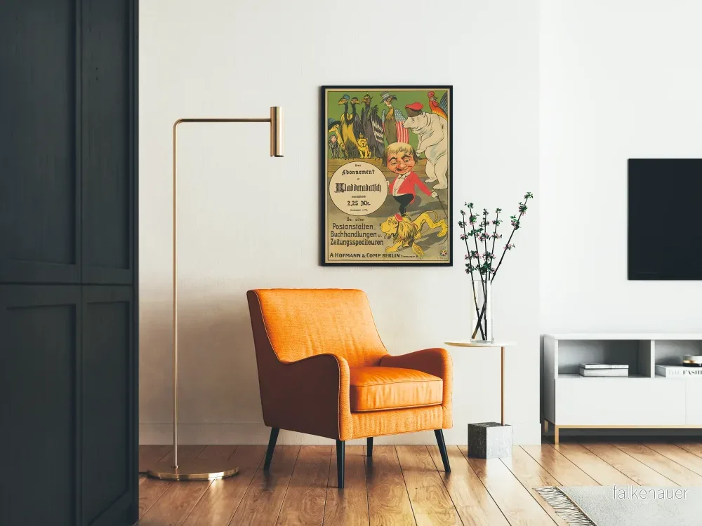 Vintageposter Kladderadatsch Prenumeration med karikatyrdjur - Bild 2