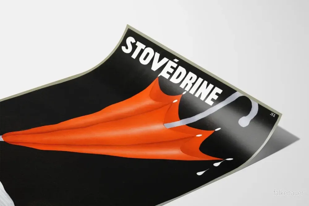 Vintageposter Paraply Stovédine i rött och svart - Bild 3