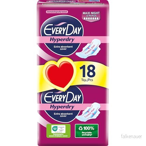 EveryDay Hyperdry Ultra Absorbenter, Natt med vingar, Iper Torr och Absorberande Filter, 18 Enheter 5201263006364