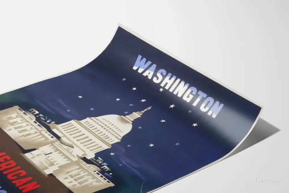 Vintage Washington American Airlines Poster Väggdekoration - Bild 3