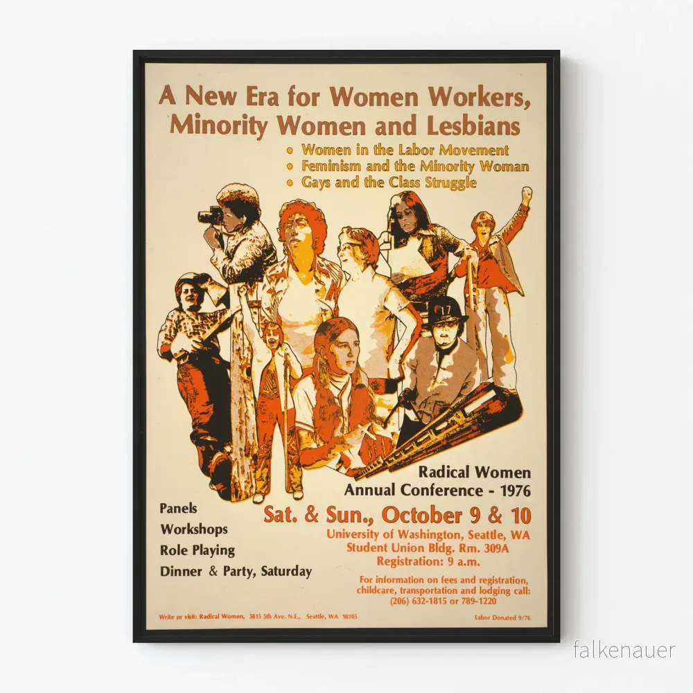 Vintageposter Konferens Radical Women 1976 - Engagerad väggdekoration