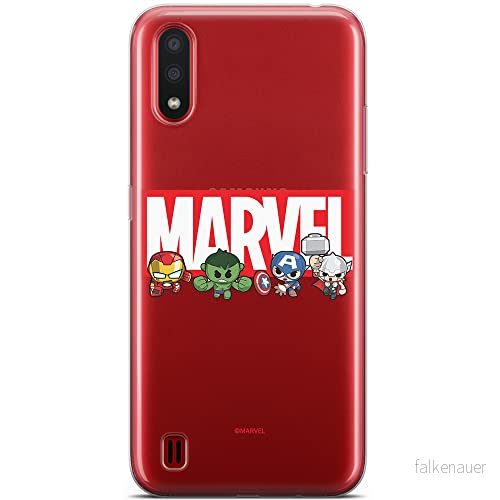 ERT GROUP mobiltelefonfodral för Samsung A01 originalt och officiellt licensierat Marvel mönster 009 optimalt anpassad till formen på mobiltelefonen, gedeeltelijk transparant 5904805167034
