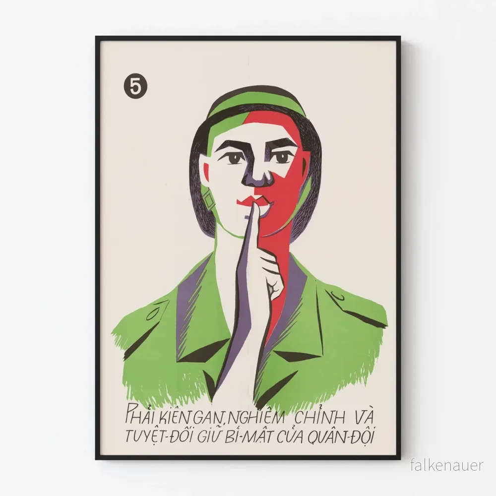 Vintageposter Vietnamska armén - Hemlig ledning nr 5
