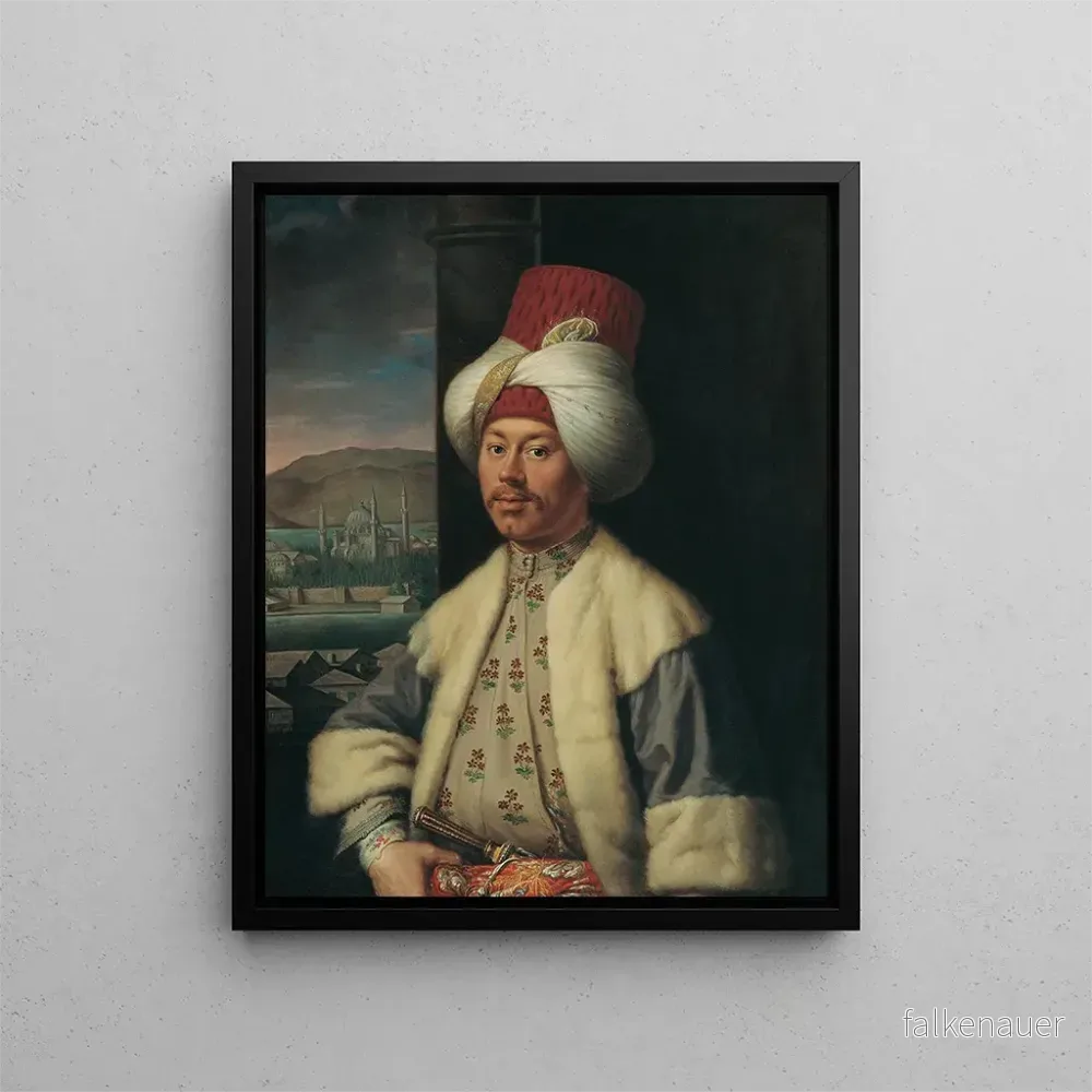Målning En europé i turkisk dräkt - Antoine De Favray | Konsttryck