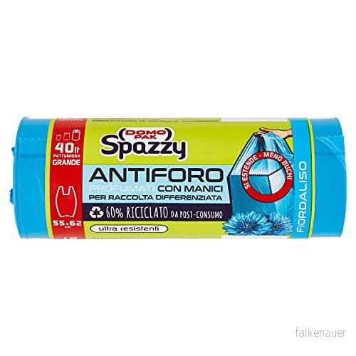 Domopak Spazzy Antihålsäckar med handtag Doftande blåklint Hemmagjord 40 liter 1 förpackning 15 stycken 8001410098481