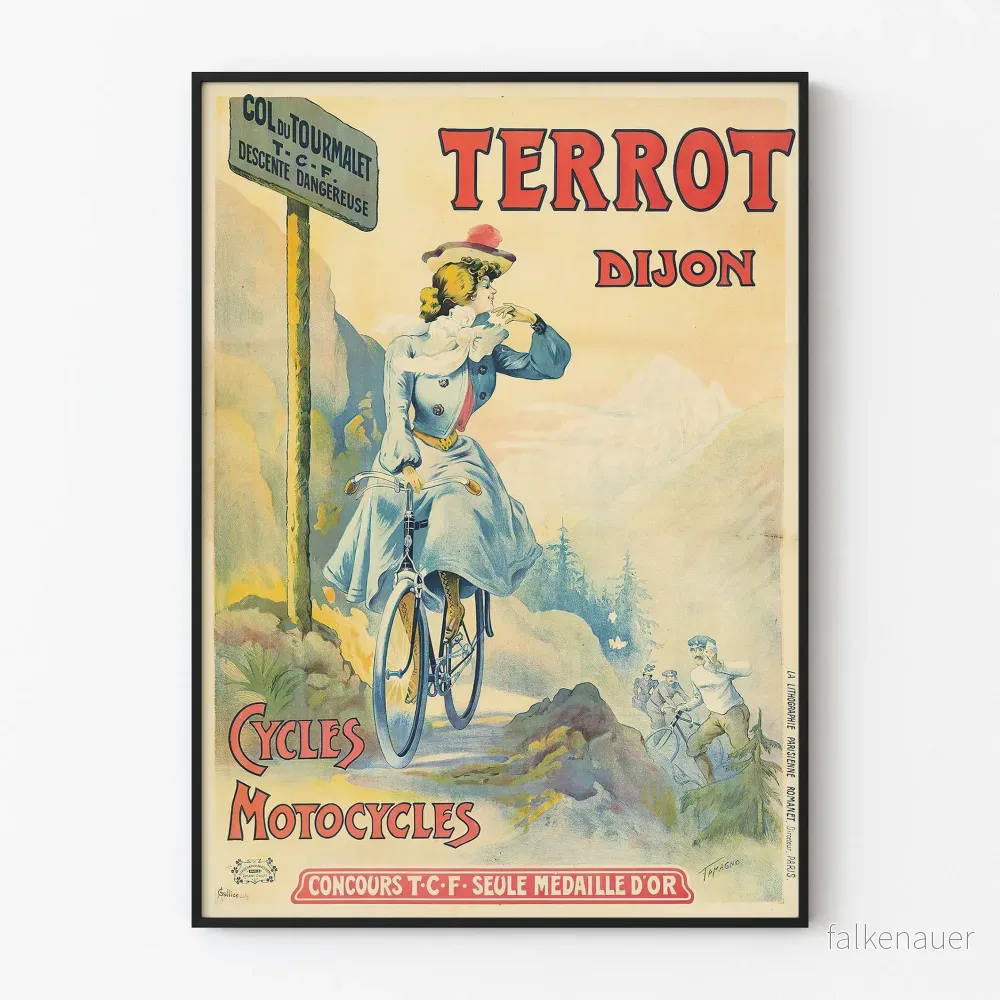 Vintageposter för Terrot Cycles och Motocycles Dijon
