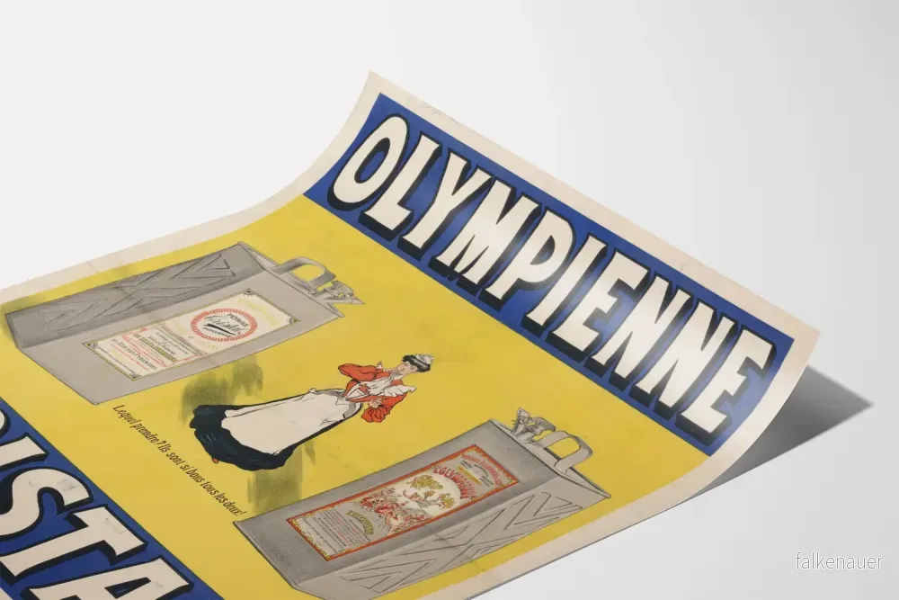Vintage Olympiska reklamposter Cristal Petroleum Vit Extra - Bild 3
