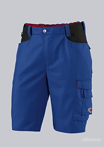 BP Workwear 1792 555 13 shorts elastisk rygg ergonomiskt snitt 65% polyester, 35% bomull normal passform storlek: 54 n färg: kungsblå/svart 4010365926224