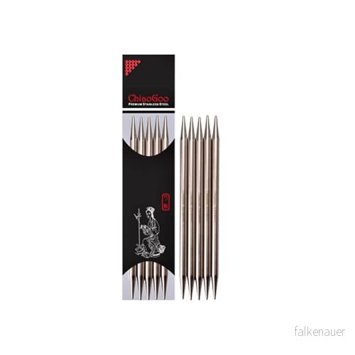 ChiaoGoo dubbelspets rostfritt stål stickningsnålar 20 cm 5/pkg storlek 2,5/3 mm, annat, flerfärgad, 0,25 x 3,81 26,16 812208026214