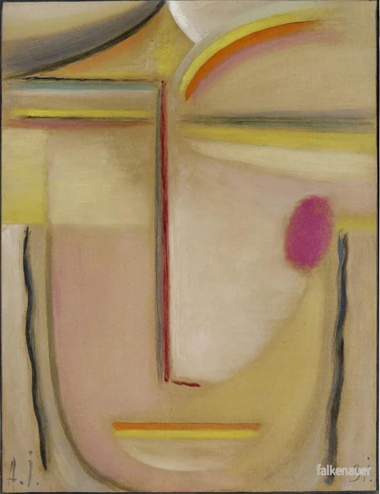 Målning Tête abstraite Or och rosa - Alexej von Jawlensky | Konsttryck - Bild 2
