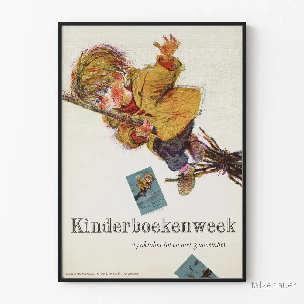 Poster Kinderboekenweek Illustration Barn på Sopborste