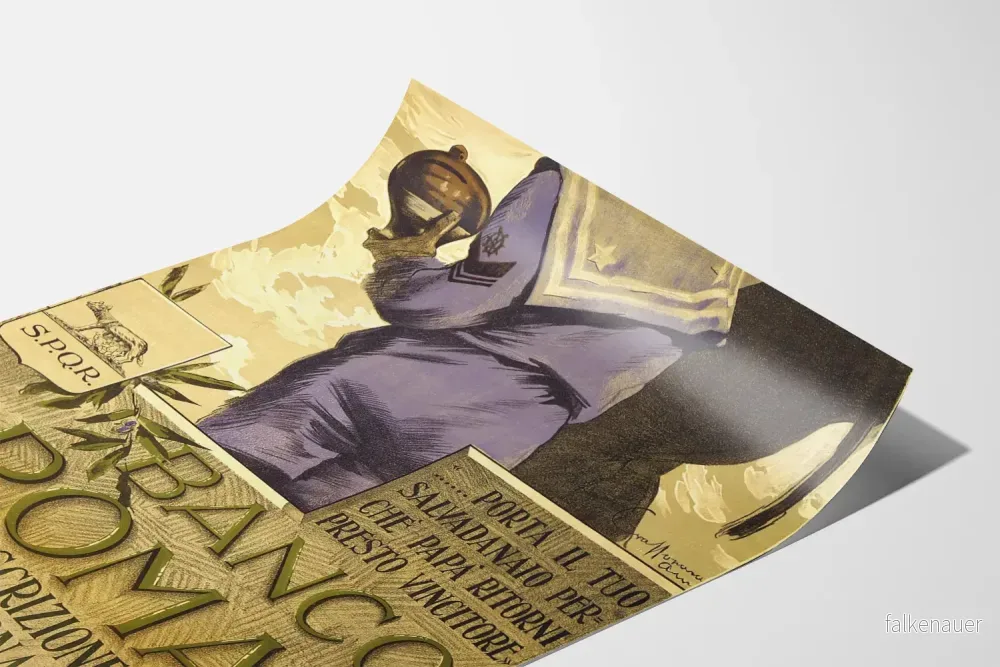 Vintageposter Banco di Roma – Stöd för det nationella lånet 1917 - Bild 3