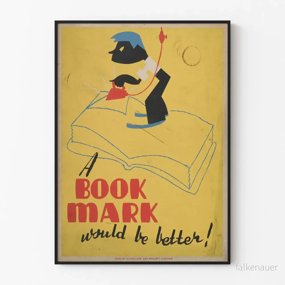 Vintageposter A Book Mark Would Be Better för Väggdekoration
