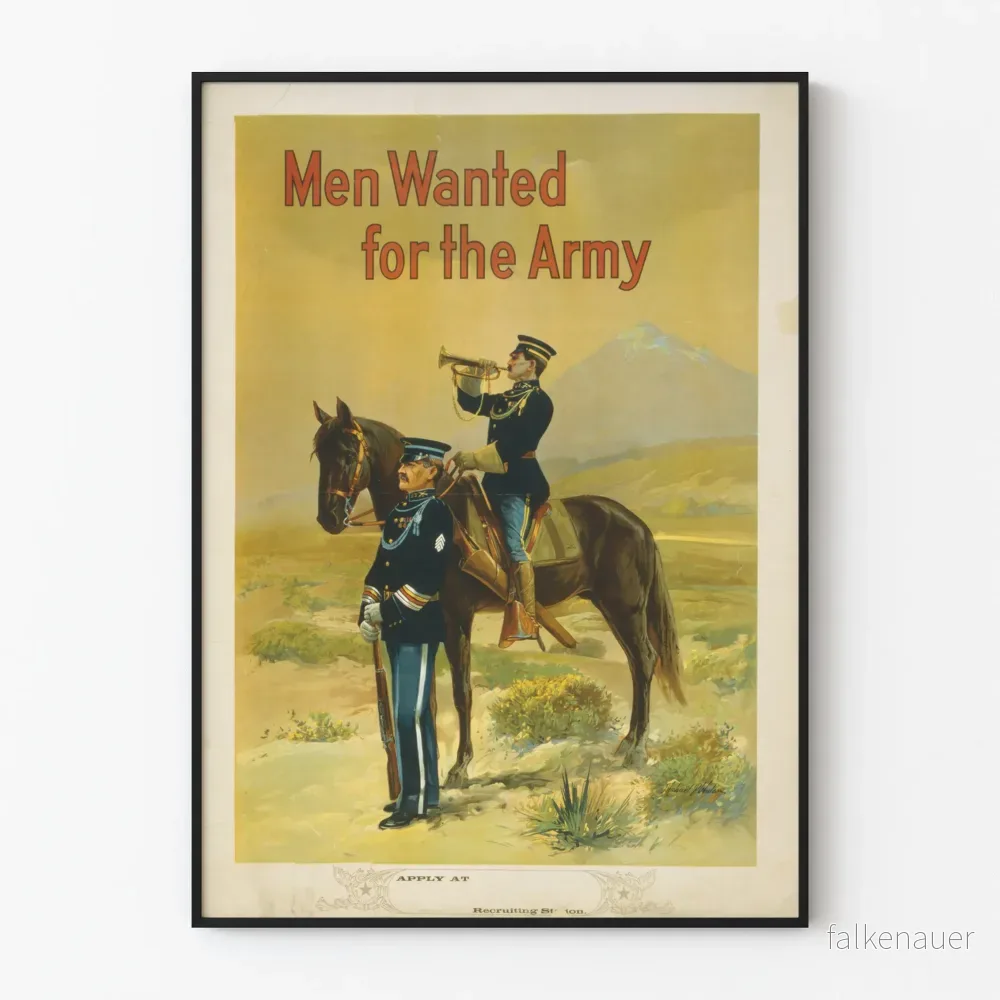 Vintage militär rekryteringsposter - Män sökes till armén