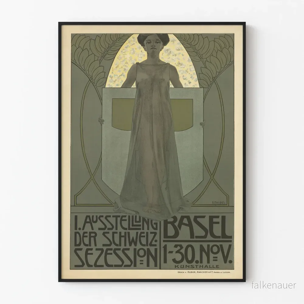 Svensk vintage utställningsposter – Ausstellung der Schweiz Sezession – Basel, Kunsthalle (1905)