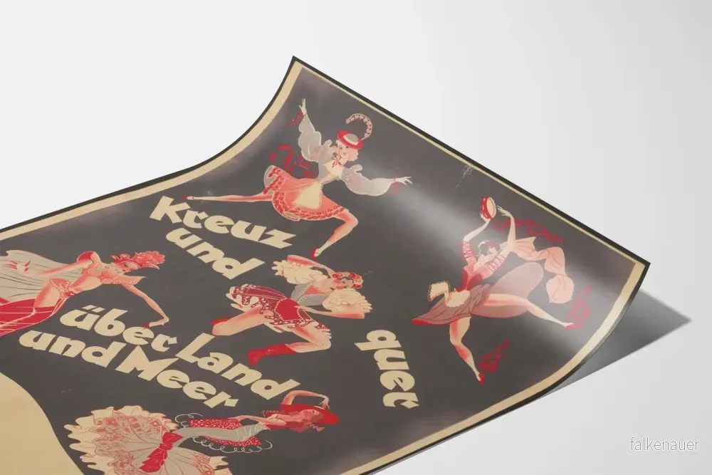 Vintage dekorativ poster med folkkonstnärliga dansöser - Bild 3