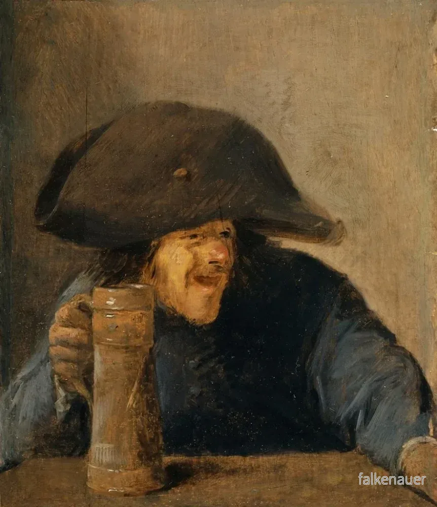 Målning Landsbybo med bicorne och ölsejdel - Adriaen Brouwer | Konsttryck - Bild 2