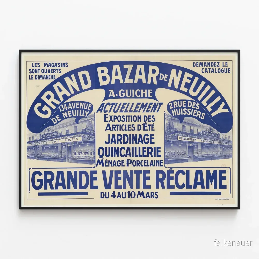 Vintageposter av Grand Bazar de Neuilly i Guiche