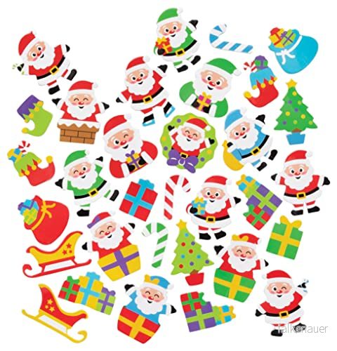 Baker Ross FE886 Jolly jultomte skumklistermärken paket med 200, barnklistermärken, idealiska för barns konst och hantverksprojekt, bra korttillverkning scrapbooking 5051174123809 Baker Ross FE886 Jolly jultomte skumklistermärken paket med 200, barnklistermärken, idealiska för barns konst och hantverksprojekt, bra korttillverkning scrapbooking 5051174123809