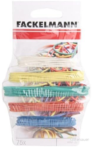 Fackelmann Gummiringar TECNO, gummiband, hushållsband, i 3 storlekar (färger: röd, gul, grön, blå, vit), antal: 75 stycken 4008033599238