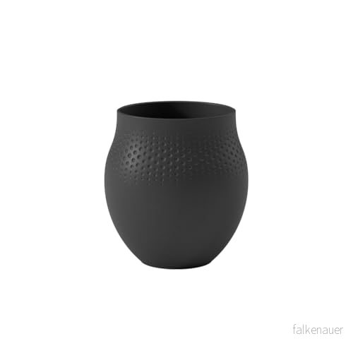 Villeroy och Boch Collier Noir vas pärla nr. 3, 11 x 12 cm, premium porslin, svart 4003686331600
