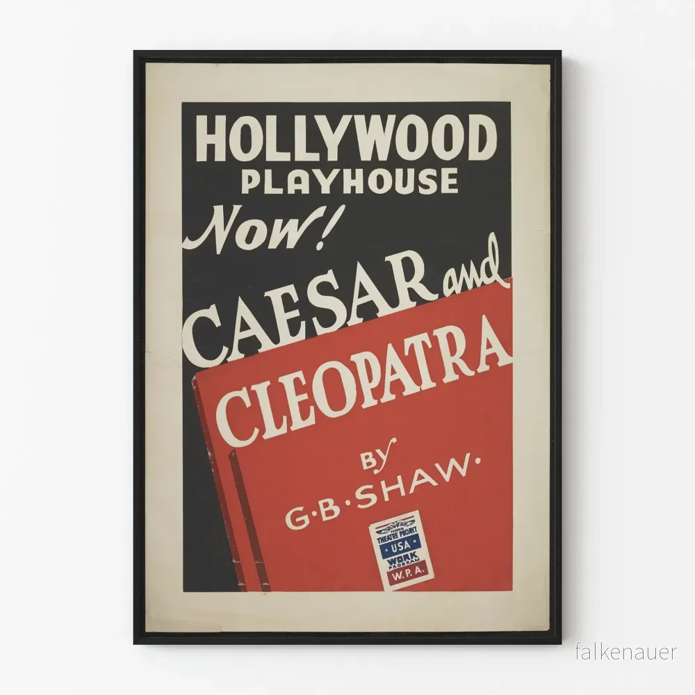 Vintageaffisch för teatern César och Cleopatra av G.B. Shaw