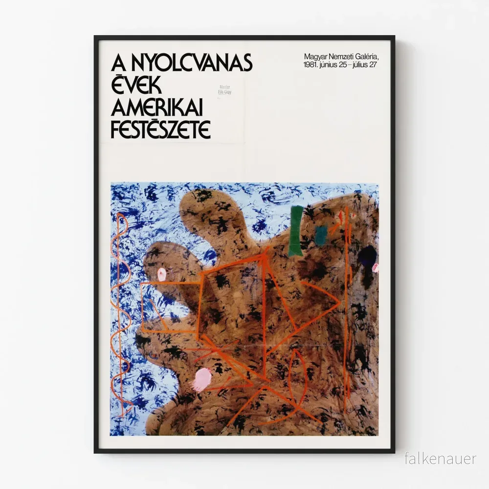 Vintageposter för amerikansk konstutställning från 80-talet