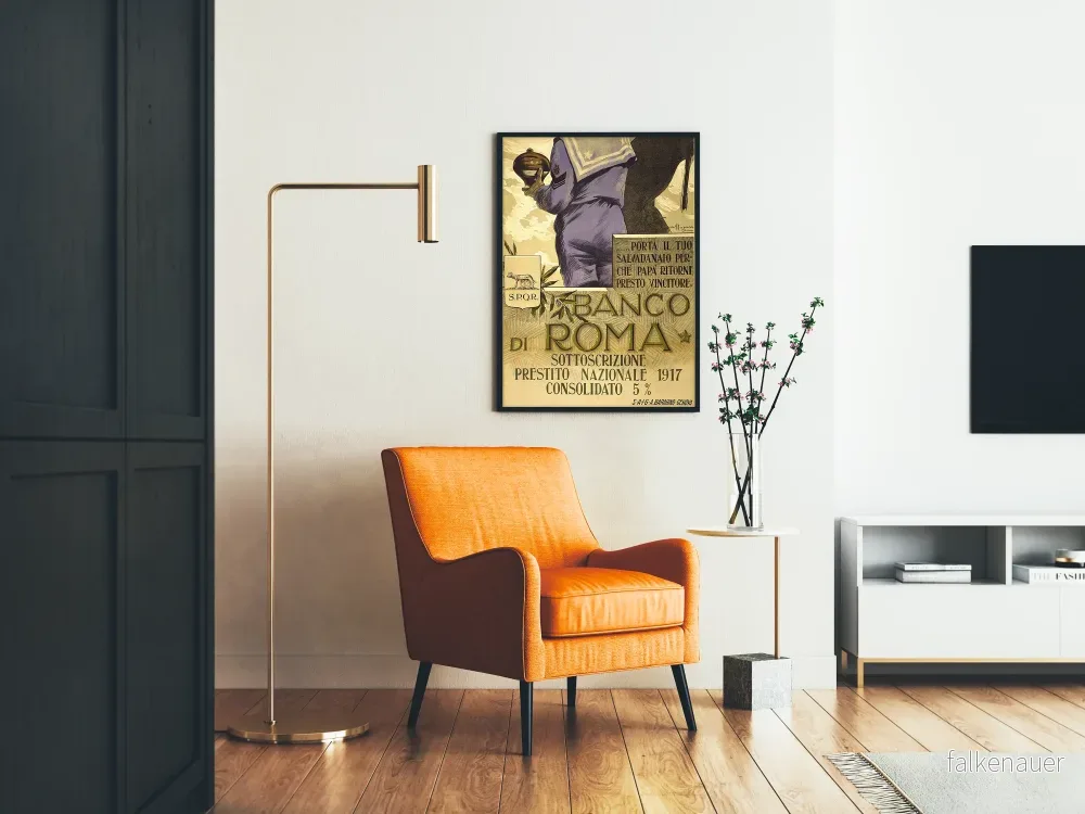 Vintageposter Banco di Roma – Stöd för det nationella lånet 1917 - Bild 2